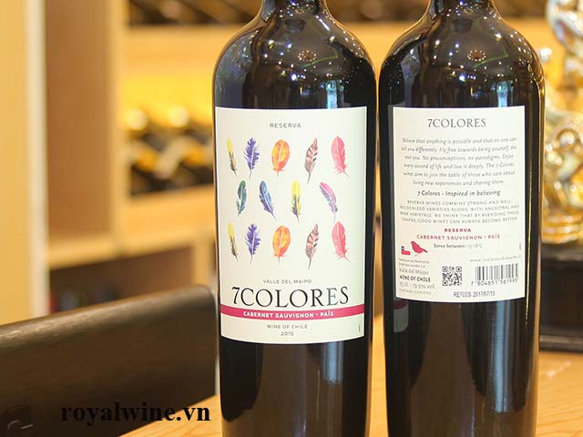 Rượu vang 7Colores Reserva Pais
