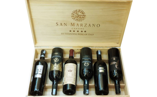 Rượu vang Ý Cantine San Marzano hộp gỗ 6 chai