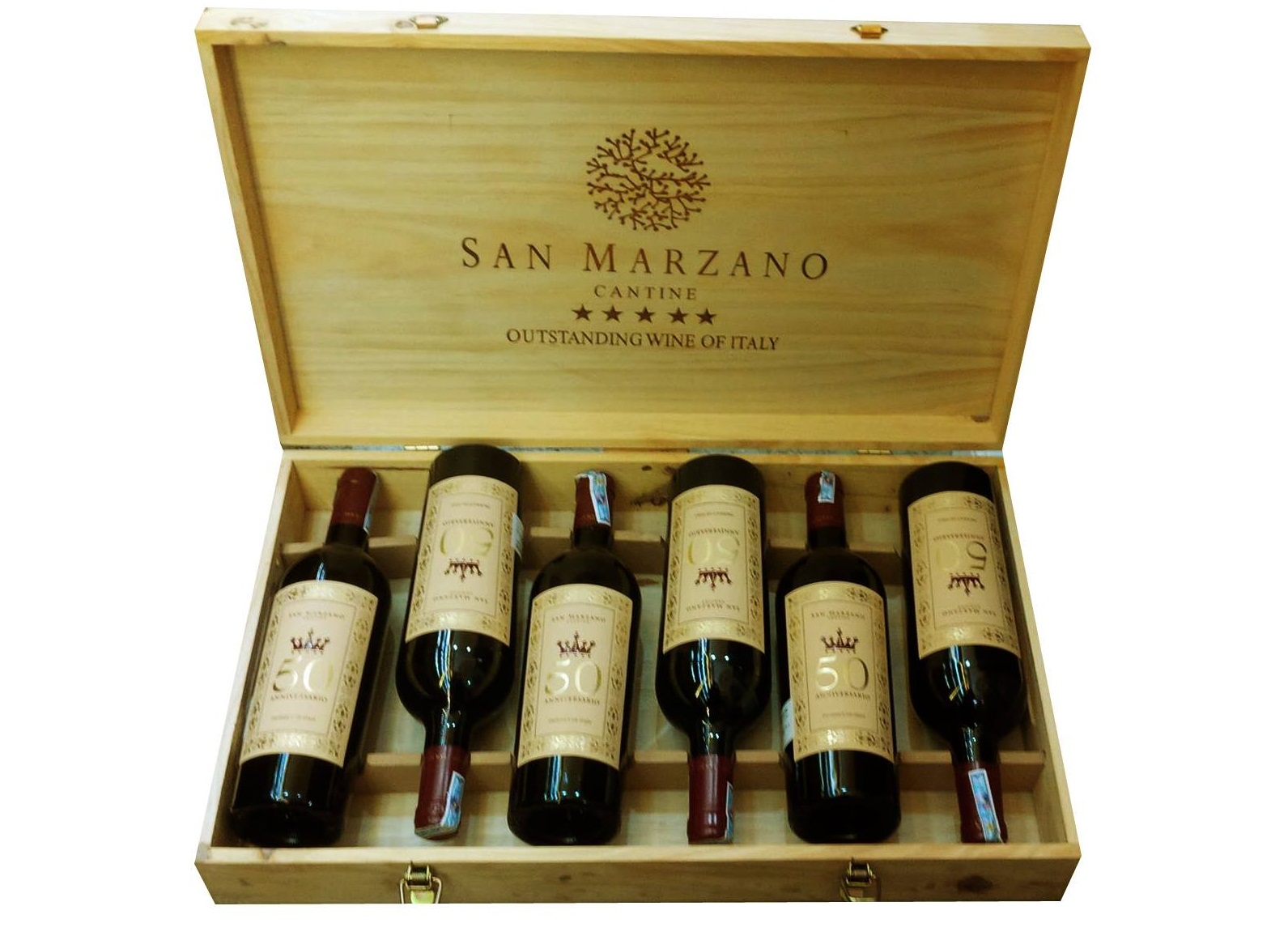 RƯỢU VANG ĐỎ Ý 50 ANNIVERSARIO HỘP GỖ 6 CHAI - Royal Wine